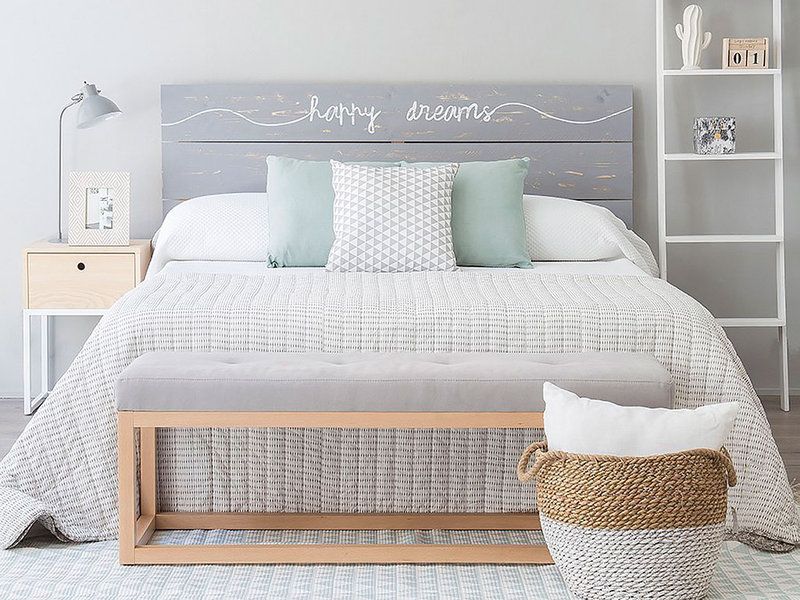 cabecero de madera para dormitorio nordico
