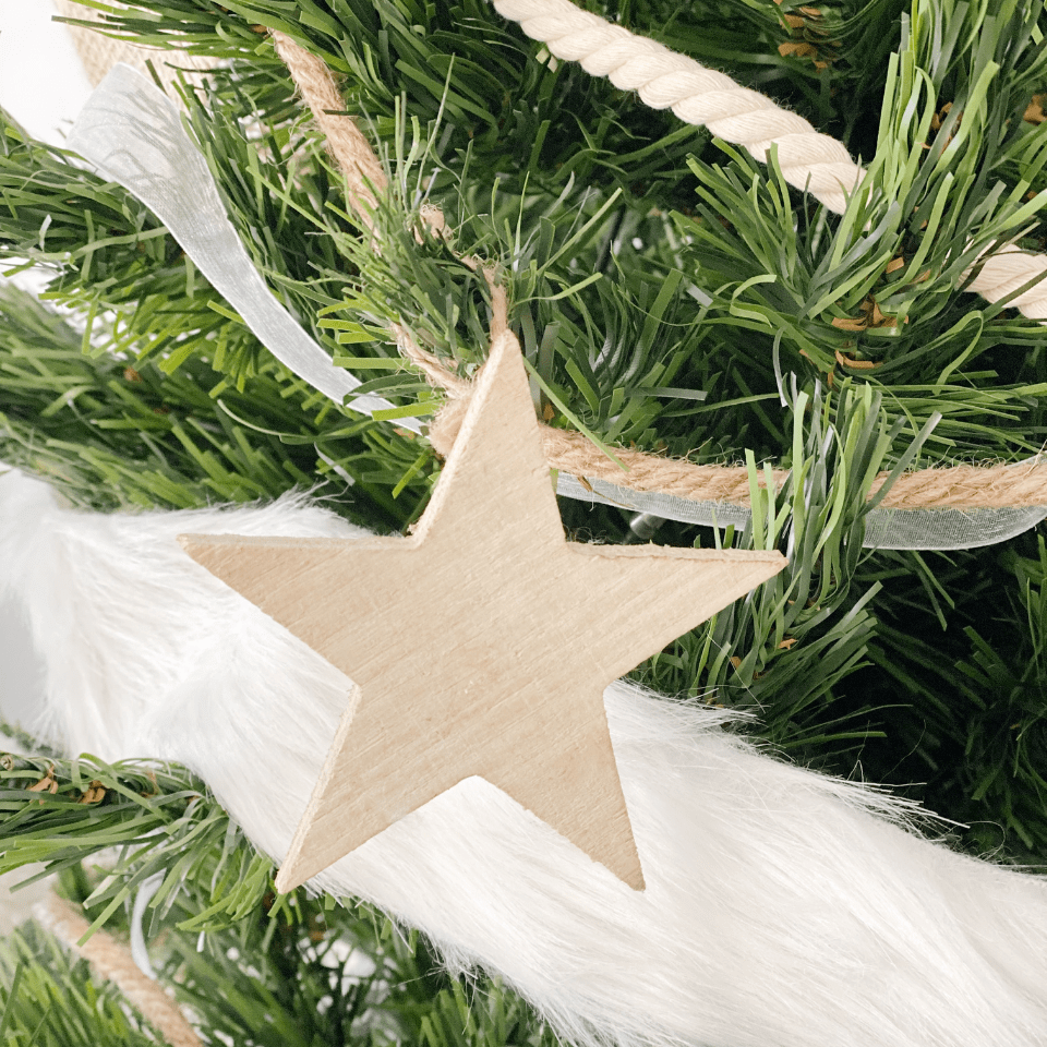 Estrella de madera para colgar del árbol de Navidad
