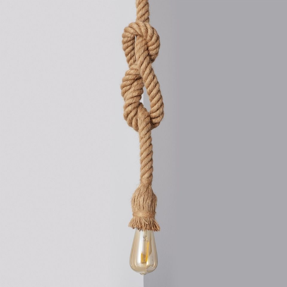 Lámpara colgante de cuerda