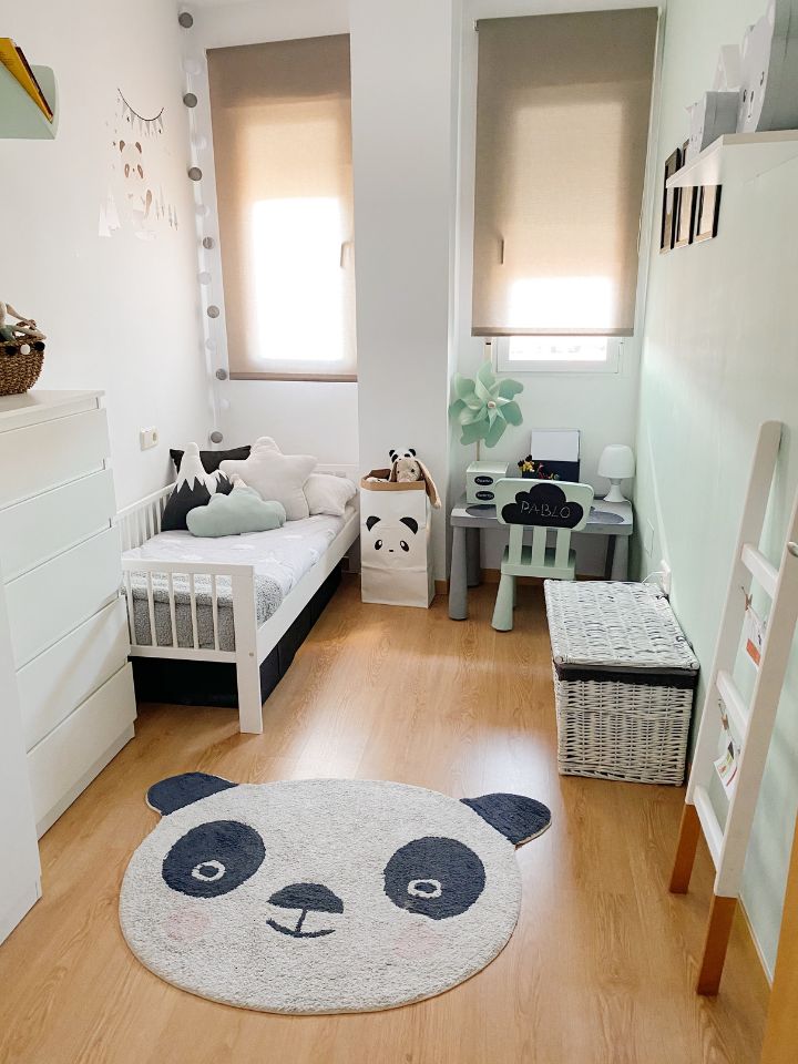 dormitorio infantil con osos panda