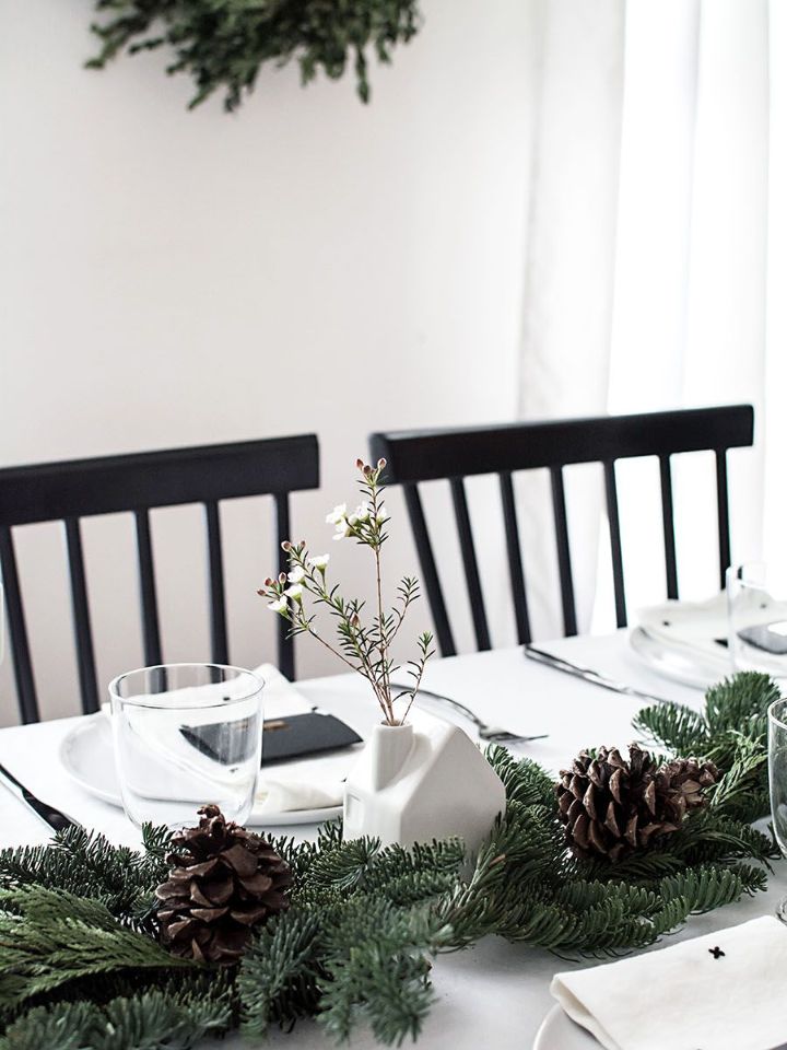 Centro de mesa en blanco para decoración Navideña